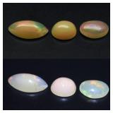 3pcs/Lot 0.92ct t.w Oval & Marquise Cabochon Natur