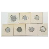 Lot of 7 East German Pgennig Coins