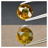 0.92ct 6mm Round Natural Greenish Yellow Sphene Ge