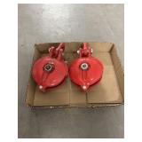 TWO 3 TON METAL PULLEYS