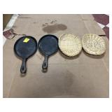 2 CAST IRON SKILLETS