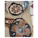 LEATHER TABLE COVER & YARD SHIMMER WHEEL