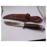 early WESTERN 10" Fixed Blade Knife w/ Sheath