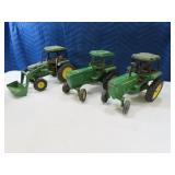 (3) JOHN DEERE DieCast 10" Tractors AS IS