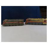 (2) Tin 16" Train Engine BatteryOp Toys