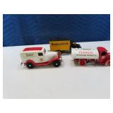 (3) asst DieCast 8" Coin Vehicle Banks TEXACO etc