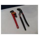 (2tools) Pipe Wrench & Adj large Wrench