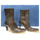 Rare VERO CUOIO sz8B Womens Leather Boots Blk