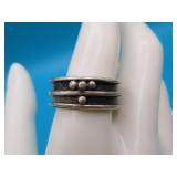 Mens sz11 Sterling 3dot Weave Ring 8.5g