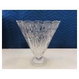 Solid Crystal Glass 10.5" FlutedTop Vase