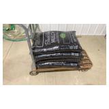 4 bags black mulch, CART NOT INCLUDED