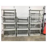 3 shelving units