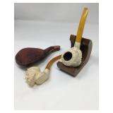 Meerschaum hand carved pipes