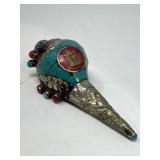 Tibetan silver covered shell