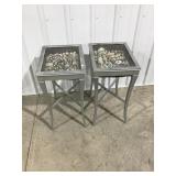 Display case tables w/shells