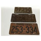 Vintage Ohio license plates