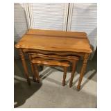 3 nesting pine tables