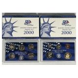 (2) 2000 US Mint State Proof Sets