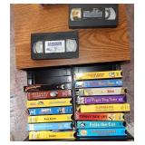 Vtg VHS Storage w/ Tapes (Lot) Cartoons, Bugs,