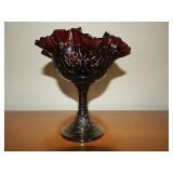 Fenton Persian Carnival Glass Ruffled Compote