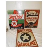 Vintage Style Metal Gas Oil Sign Texaco Sinclair