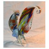 8" Blown Glass Rooster Murano Style