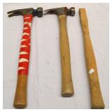 2 Wood Vaughan Hammers w/ Extra Wood Handle