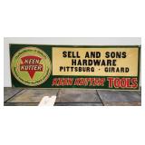 Vintage Keen Kutter Tools Advertising Metal Sign