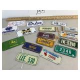 Small  metal license and team plates