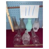 Hurricane lamp chimneys various sizes