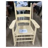 Painted ladder back, wicker seat, rocker