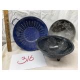 Old metal strainer lot