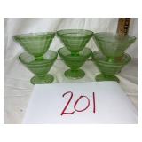 Depression uranium glass sherbet (6)