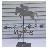 Race horse jockey weather vane