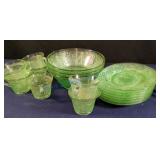 Green pressed glass