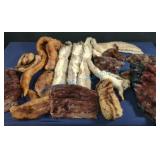 Large group of fur stoles and fur pieces