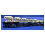 Carved ivory elephant train 14 inches long