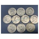 Eisenhower silver, dollars 10 pieces