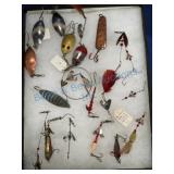 Collection of 20 fishing spoons and spinners