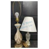 Hand painted lamp and glass lamp