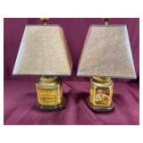 Pair of Candy Tin Table Lamps with Square Shades