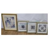 Framed artwork lot with nature-inspired pieces