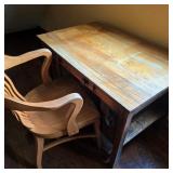 Antique Oak Desk w/ Chair