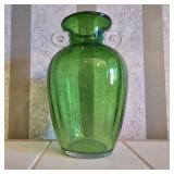 7" Green Glass Vase