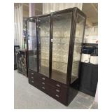 Large nine drawer curio cabinet