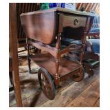 Drop leaf rolling tea cart 29" x 24" x 17" ....