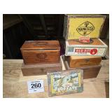 Assorted cigar boxes