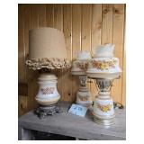 Decorative lamps (3) tallest 21" t