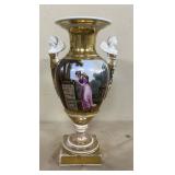 Large Paris Porcelain Vase Mourning scene 15 3/4"H