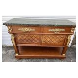 French Marble Top Ormolu Mount Server 54"L